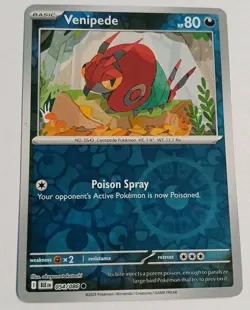 Venipede 054/086 - Pokemon TCG - Black Bolt - Master Ball Pattern - NM - Image 1