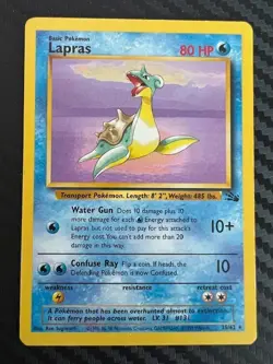 Pokemon TCG Lapras 25/62 Fossil Regular Unlimited Rare LP - Image 1