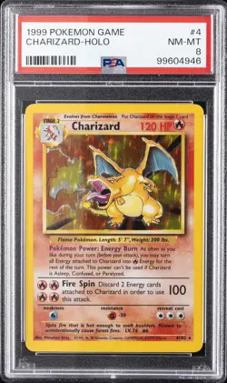 1999 POKEMON GAME #4 CHARIZARD-HOLO PSA 8 - Image 1