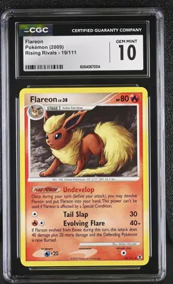 CGC 10 Flareon 19/111 Rare Rising Rivals Pokemon Card - Image 1