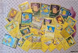 🔥Pikachu Pokemon Card Lot Of Rares For Your Collection Surfing/Tera/full Art📈 - Image 5