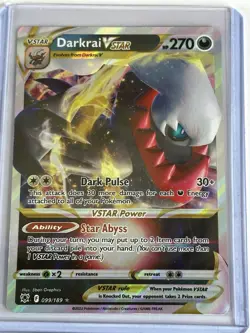 Darkrai VSTAR 099/189 Ultra Rare Astral Radiance Pokemon Card NM - Image 1