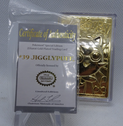 Pokemon Jigglypuff 23K Gold Plated Trading Card with Sealed COA 1999 Burger King - Image 4
