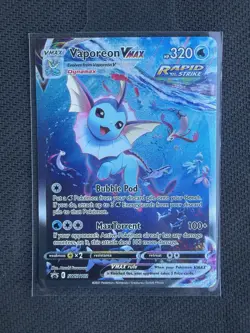 Pokemon Vaporeon VMAX SWSH182 Black Star Promo Full Art Ultra Rare NM Card - Image 1