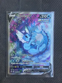 Pokemon Vaporeon V SWSH181 Black Star Promo Full Art Holo Near Mint Card - Image 1