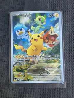 Pokemon Center Pikachu SVP 027 Scarlet & Violet Promo Holo Near Mint Card - Image 1