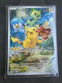 Pokemon Center Pikachu SVP 027 Scarlet & Violet Promo Holo Near Mint Card - Image 1