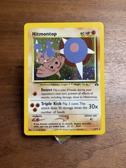 Pokemon Hitmontop Holo Rare 3/75 Neo Discovery NM LP Vintage WOTC TCG Card - Image 1