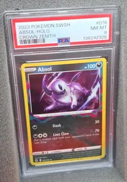 POKEMON CARD ABSOL HOLO RARE 76 SWSH CROWN ZENITH #76 GRADED PSA 8 - Image 3