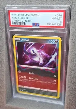 POKEMON CARD ABSOL HOLO RARE 76 SWSH CROWN ZENITH #76 GRADED PSA 8 - Image 4