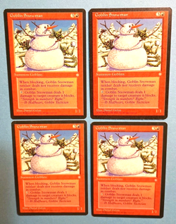Magic the Gathering MTG Ice Age GOBLIN SNOWMAN X 4 LP/EX U 1995! - Image 1