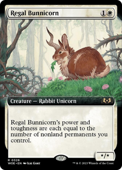 Regal Bunnicorn (Extended Art) [Wilds of Eldraine] Magic MTG - Image 1