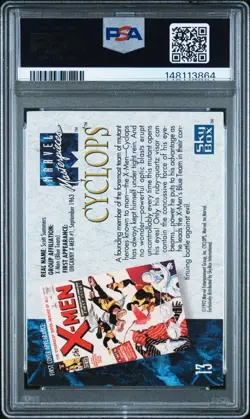 1992 MARVEL MASTERPIECES #13 CYCLOPS PSA 8 - Image 2