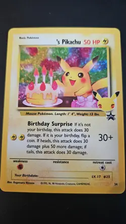 Pokemon TCG Birthday Pikachu 24/53 Celebrations Classic Collection - Image 1