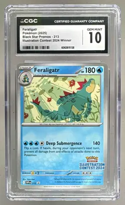 5138 Feraligatr 2025 Pokemon SV 2024 Illustration Contest Promo #213 CGC 10 - Image 1