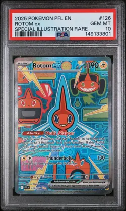 2025 POKEMON PFL EN-PHANTASMAL FLAMES SPECIAL ILLUSTRATION RARE ROTOM EX PSA 10 - Image 1
