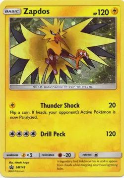 Zapdos - SM145 - Pokemon Sun & Moon Promo Holo Rare Card LP - Image 1