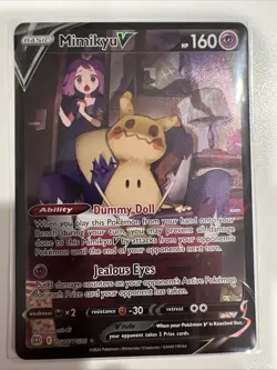 Pokemon TCG Mimikyu v Holo Ultra Rare Card TG16/TG30 Brilliant Stars - Image 1