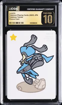 2025 POKEMON PLAYING CARDS JPN POKEMON TARUKA LUCARIO CGC 10 PRISTINE - Image 1