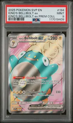 2025 POKEMON SVP EN-SV BLACK STAR PROMO #194 IONO'S BELLIBOLT EX PSA 9 - Image 1