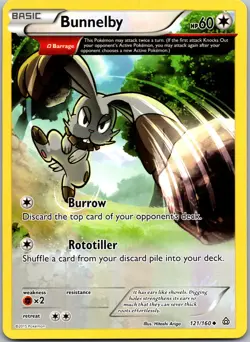 POKEMON BUNNELBY 121/160 UNCOMMON PRIMAL CLASH NM/M - Image 1
