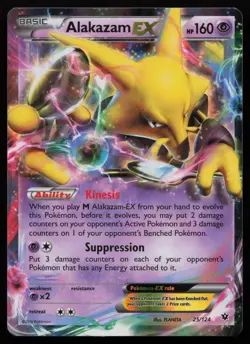 Alakazam EX 25/124 Holo EX Rare Fates Collide Pokemon LP - Image 1