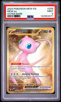 2023 POKEMON MEW EX EN-151 HYPER RARE #205 MEW EX GOLD MINT 205/165 PSA 9 - Image 1