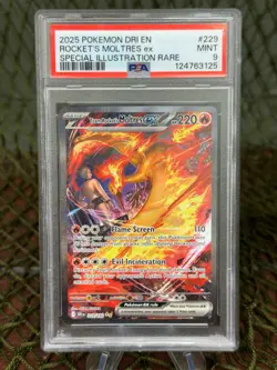 **PSA 9** TEAM ROCKET'S MOLTRES EX 229/182 ~Pokemon TCG: DESTINED RIVALS SIR - Image 1