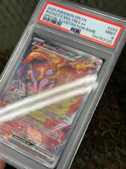 **PSA 9** TEAM ROCKET'S MOLTRES EX 229/182 ~Pokemon TCG: DESTINED RIVALS SIR - Image 3