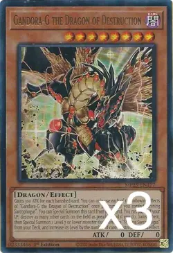 3X Yugioh Gandora-G the Dragon of Destruction MP25-EN177 Ultra Rare NM - Image 1