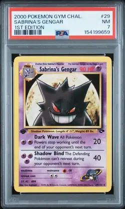 2000 POKEMON GYM CHALLENGE 1ST EDITION #29 SABRINA'S GENGAR PSA 7 - Image 1