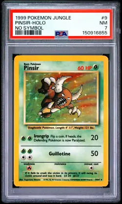 1999 POKEMON JUNGLE NO SYMBOL #9 PINSIR-HOLO PSA 7 - Image 1