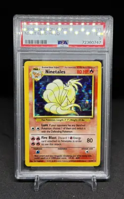 1999 POKEMON BASE SET UNLIMITED #12 NINETALES-HOLO PSA 5 - Image 1