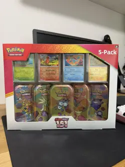 Pokemon TCG Scarlet and Violet 151 Mini Tins Costco Bundle 5 Pack NEW SEALED - Image 1