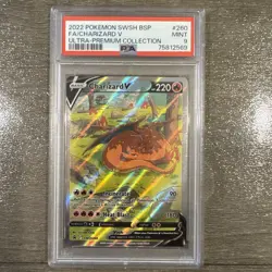 2022 POKEMON SWSH BSP FA/CHARIZARD V ULTRA-PREMIUM COLLECTION PSA 9 - Image 1