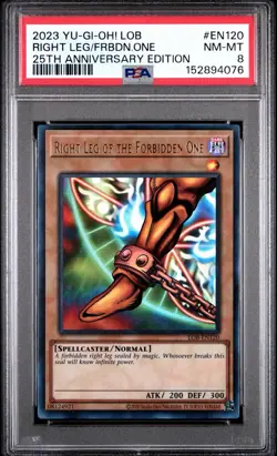 2023 Yugioh! LOB Right Leg Forbidden One 25th Anniversary Edition PSA 8 - Image 1