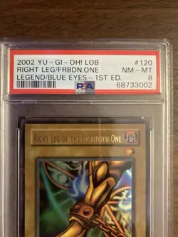 Yugioh !WAVY!PSA 8 1st Ed Right Leg Of The Forbidden One EXODIA Limited Rare - Image 3