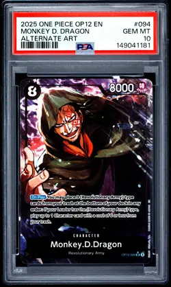 2025 ONE PIECE OP12-LEGACY OF THE MASTER ALTERNATE ART MONKEY D. DRAGON PSA 10 - Image 1