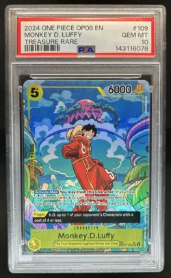 2024 One Piece 500 Years Monkey.D.Luffy Treasure Rare Super #OP07-109 PSA 10 - Image 1
