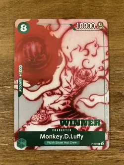 2024 ONE PIECE PROMO MONKEY D. LUFFY UTA DECK BATTLE-WINNER STAMP ENGLISH - Image 1