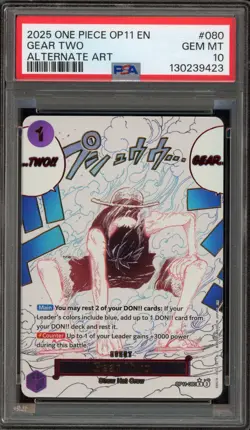One Piece CCG Gear Two Alternate Art OP11-080 PSA 10 Gem Mint - Image 1