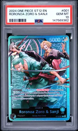 2024 ONE PIECE STARTER DECK ST12-ZORO & SANJI #001 RORONOA ZORO/SANJI PSA 10 - Image 1
