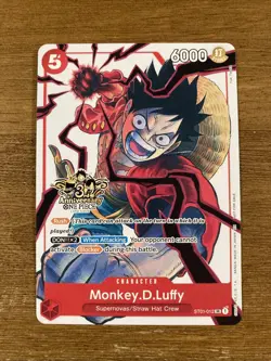 One Piece Monkey D. Luffy - ST01-012 3rd Anniversary Tournament 3 Brothers Pack - Image 1