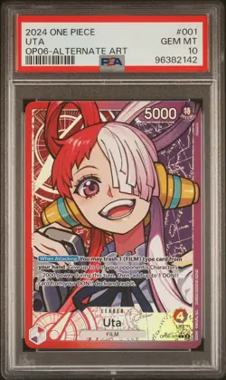 2024 ONE PIECE OP06-WINGS OF THE CAPTAIN ALTERNATE ART #001 UTA PSA 10 - Image 1
