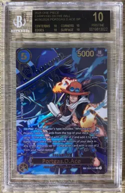 Portgas D Ace OP13 SP BGS 10 Black Label EB02-028 One Piece Carrying On His Will - Image 1