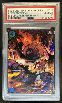 2026 One Piece Azure Seas Seven Edward Weevil Special Alt Art #EB01-023 PSA 10 - Image 1