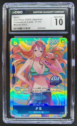 2025 ONE PIECE JP NAMI PROMO P-112 MINI-TIN VOL.2 CGC 10 I PT - Image 1