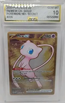 AGS 10 Mew EX Gold Metal 205/165 Scarlet & Violet 151 Pokemon Card - Image 1