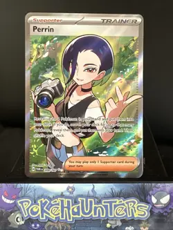 Pokemon Card Perrin 209/167 Trainer Twilight Masquerade Holo Rare L/P - Image 1