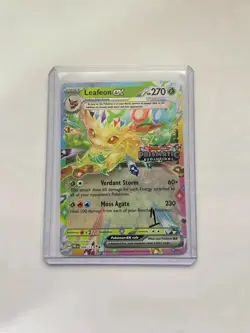 Pokemon TCG Prismatic Evolutions Leafeon ex 006/131 Stamped Promo Card NM - Image 1